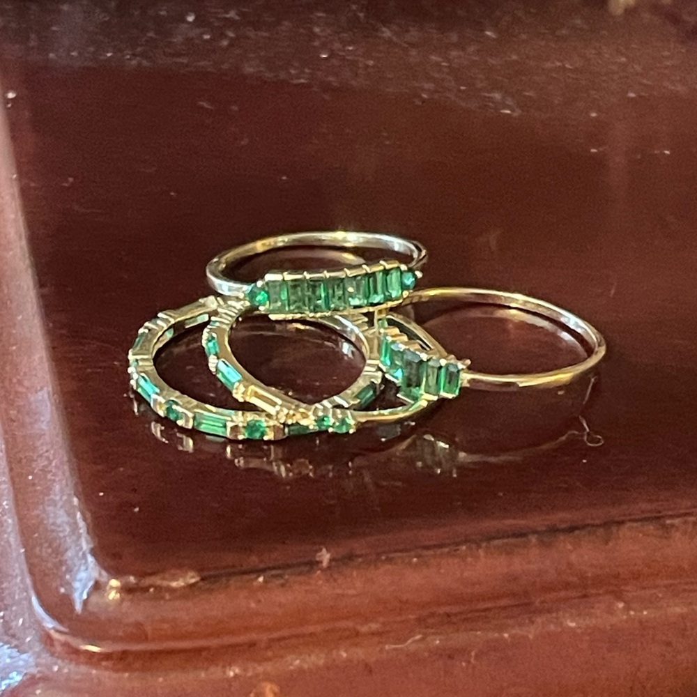 4 RING STACK Gold Banded All Size 4